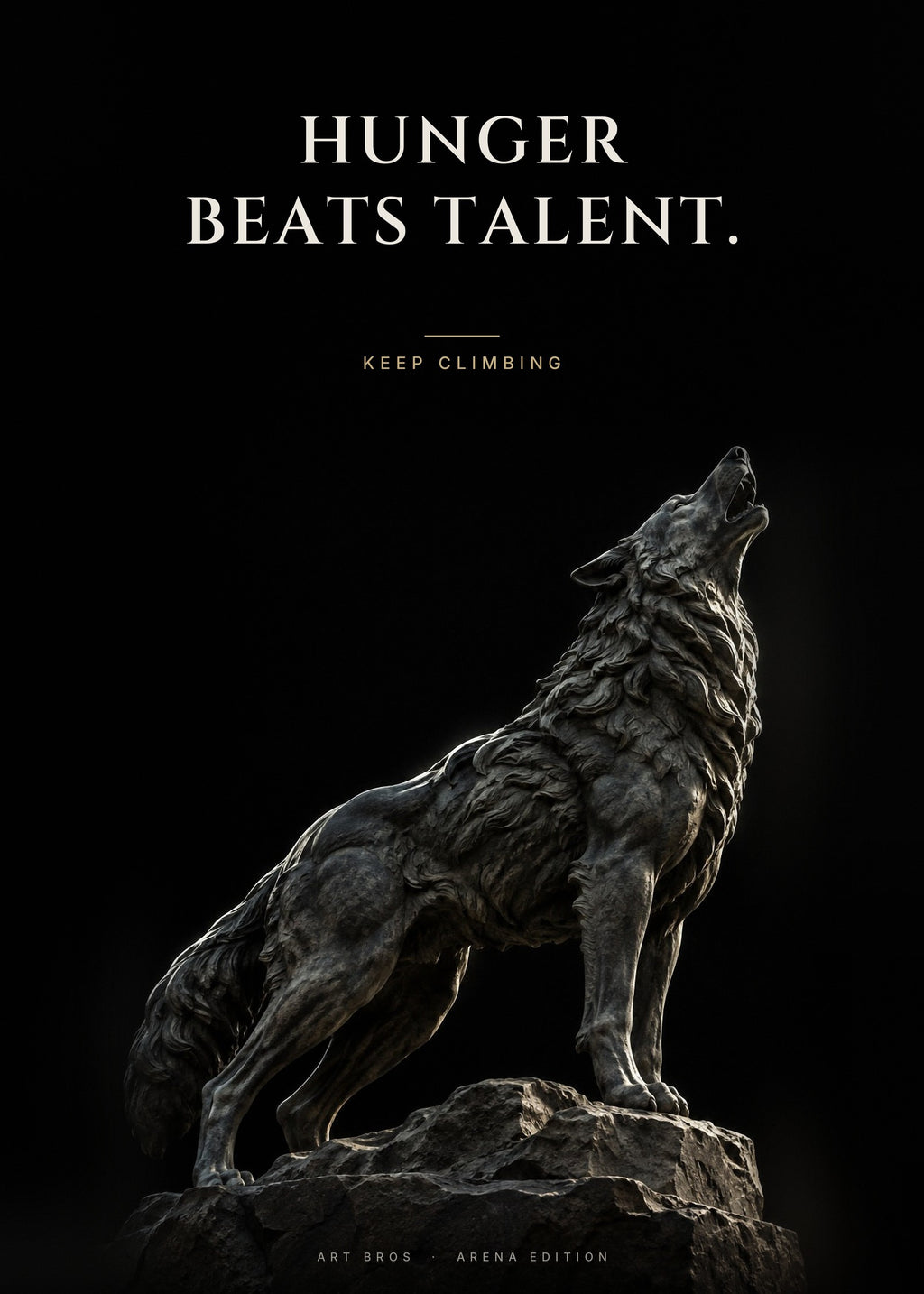 Hunger Beats Talent – Heulender Wolf Poster – Art Bros