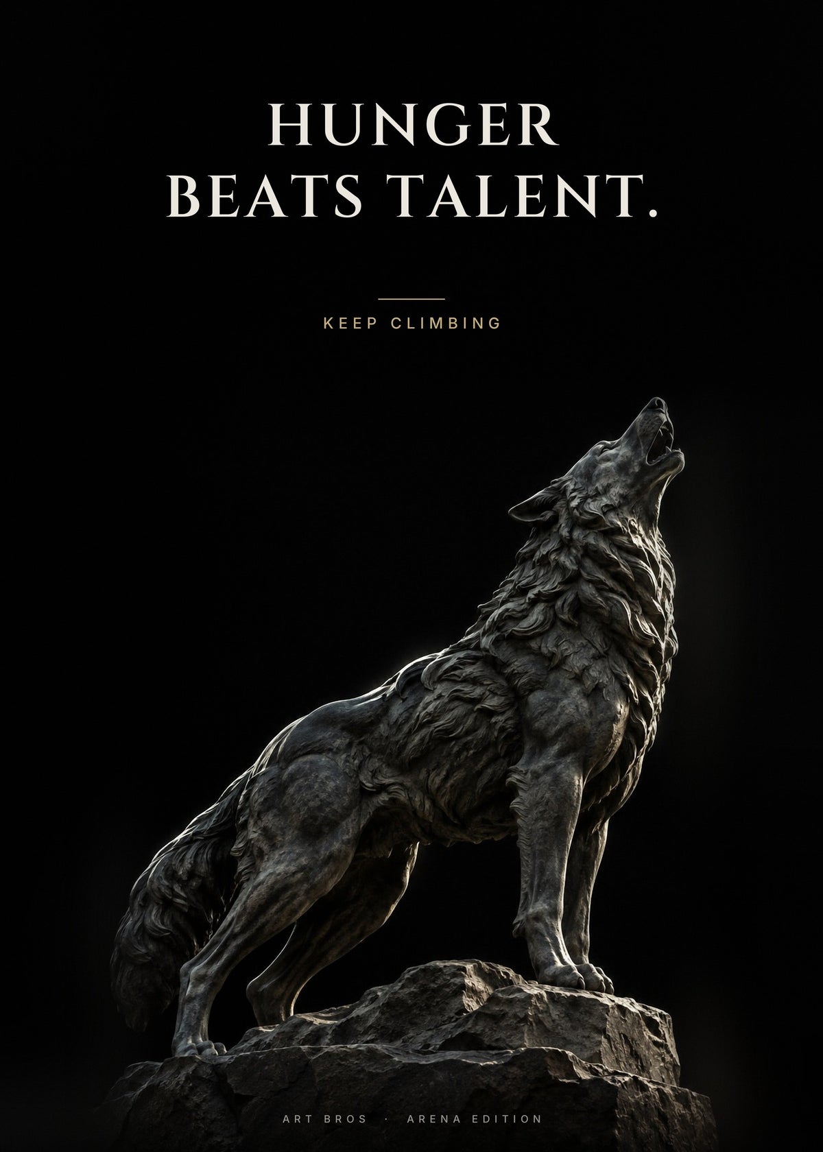 Hunger Beats Talent – Heulender Wolf Poster – Art Bros