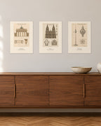 Blueprint Deutschland – 3er-Set Wandbilder – 30 × 42 cm ohne Rahmen – Raumansicht – Art Bros