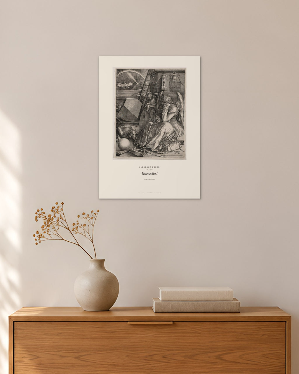 Melencolia I – Albrecht Dürer – 30 × 42 cm ohne Rahmen – Raumansicht – Art Bros