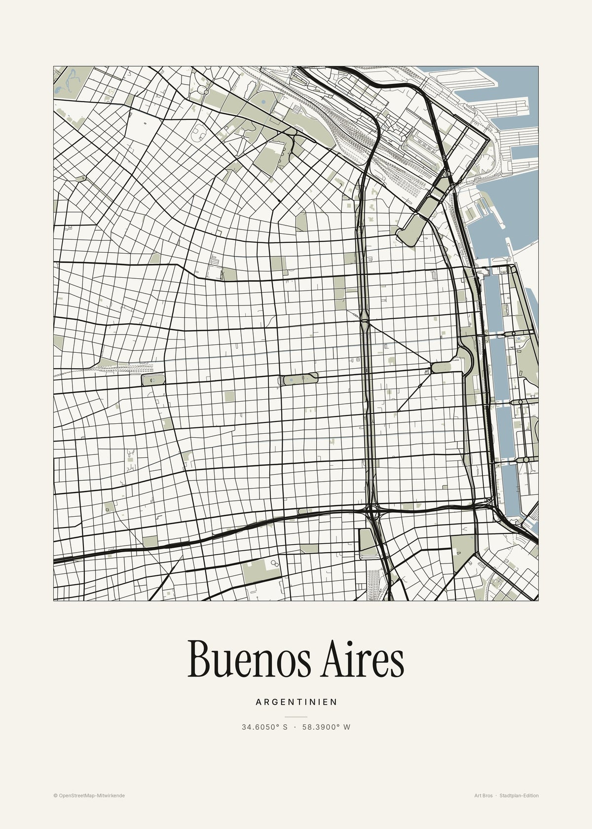 Buenos Aires Stadtplan – Wandbild – Art Bros
