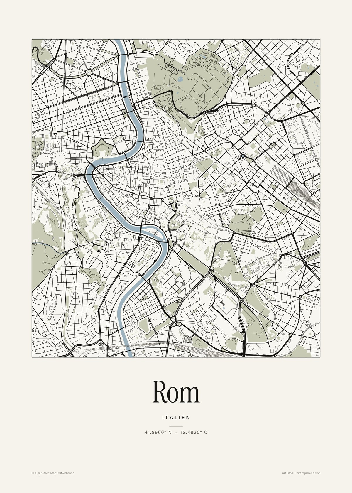 Rom Stadtplan – Wandbild – Art Bros