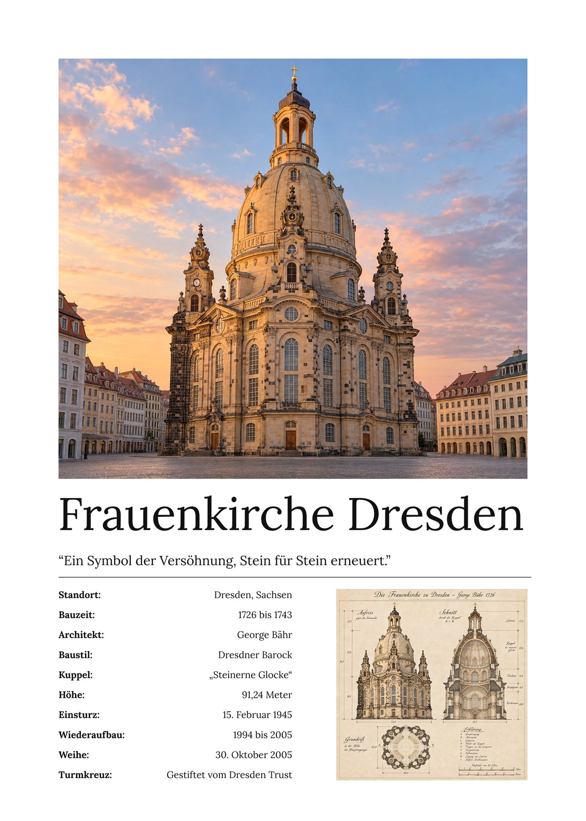 Frauenkirche Dresden Wandbild – Kunstdruck – Art Bros