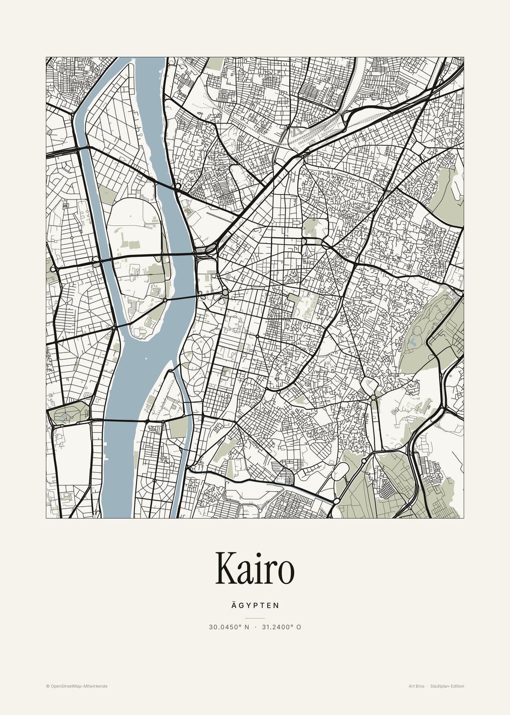 Kairo Stadtplan – Wandbild – Art Bros