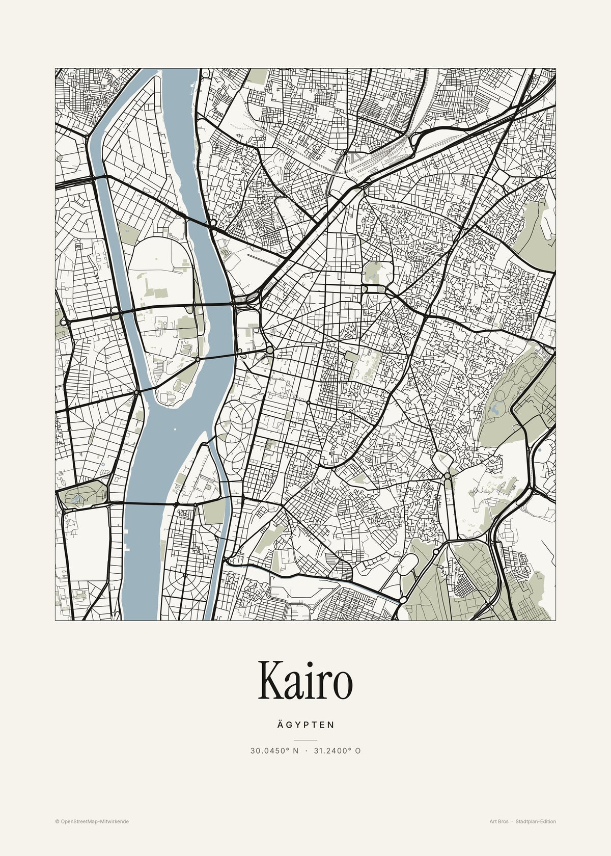 Kairo Stadtplan – Wandbild – Art Bros