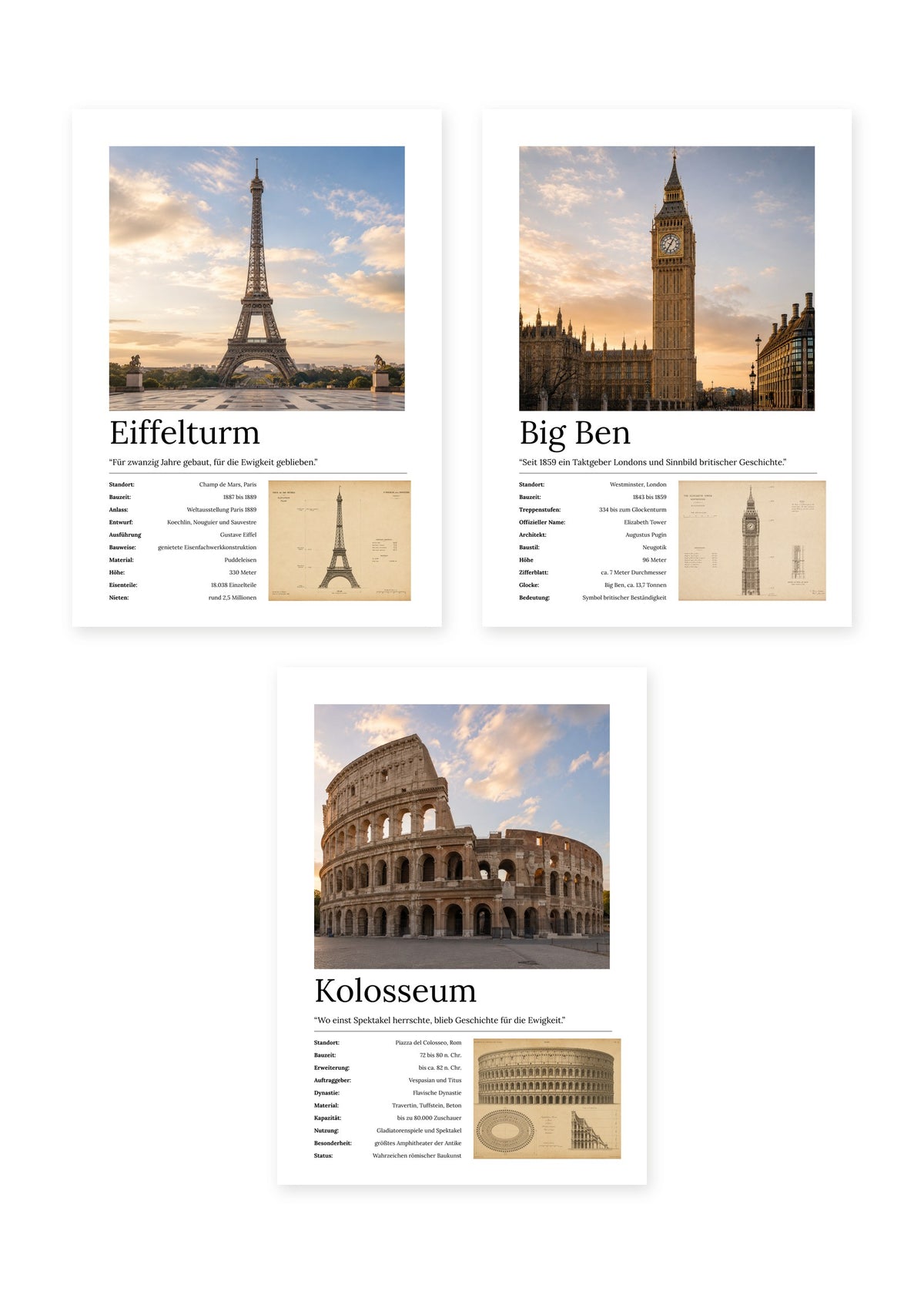 Weltstädte Bundle – 3er-Set Wandbilder – Kunstdruck – Art Bros