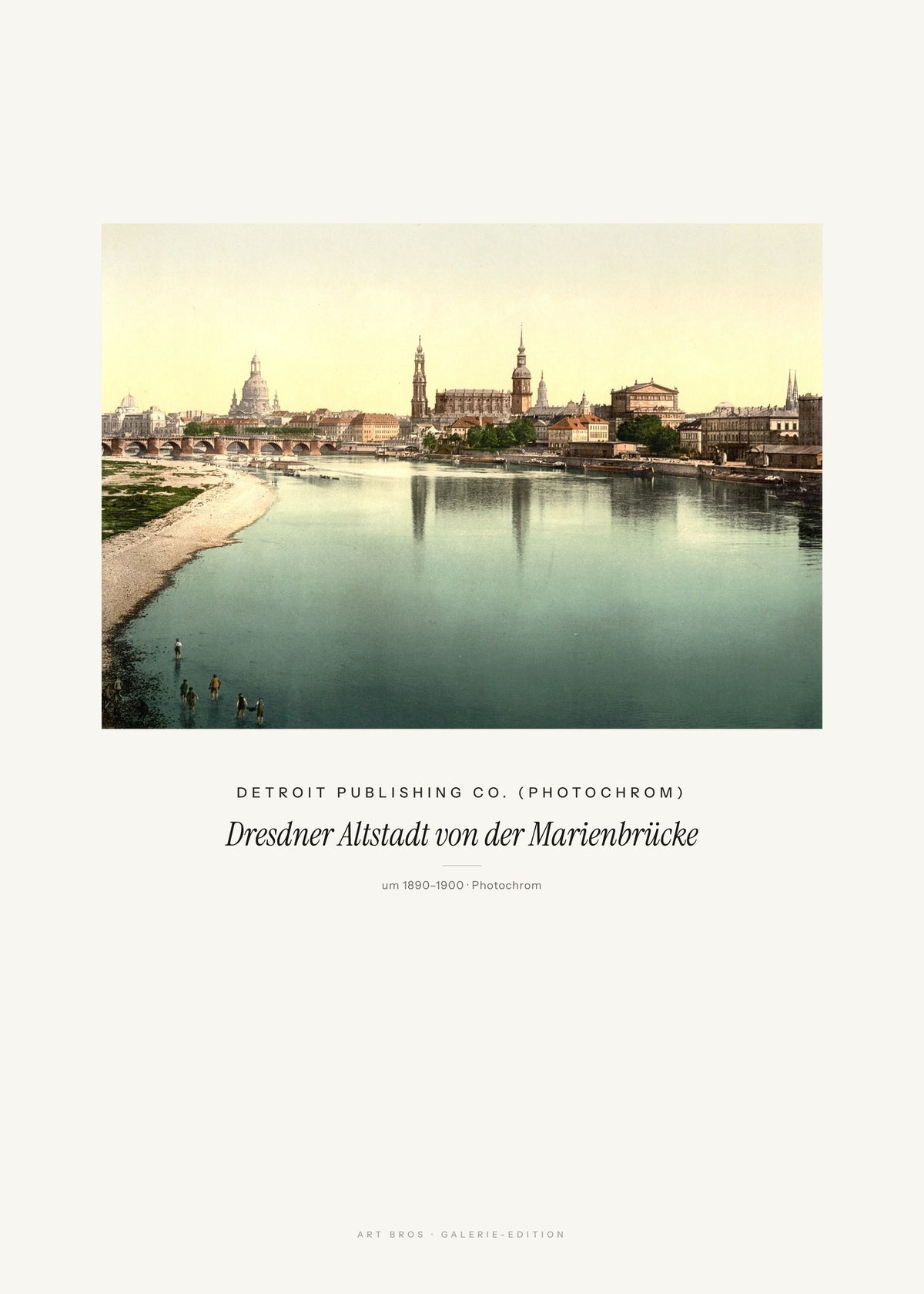 Dresdner Altstadt von der Marienbrücke – Detroit Publishing Co. (Photochrom) – Kunstdruck – Art Bros