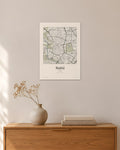 Madrid Stadtplan – Wandbild – 30 × 42 cm ohne Rahmen – Raumansicht – Art Bros