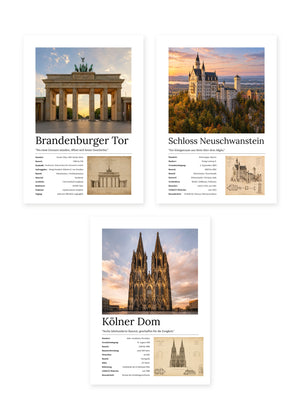 Deutschland Bundle – 3er-Set Wandbilder – Kunstdruck – Art Bros