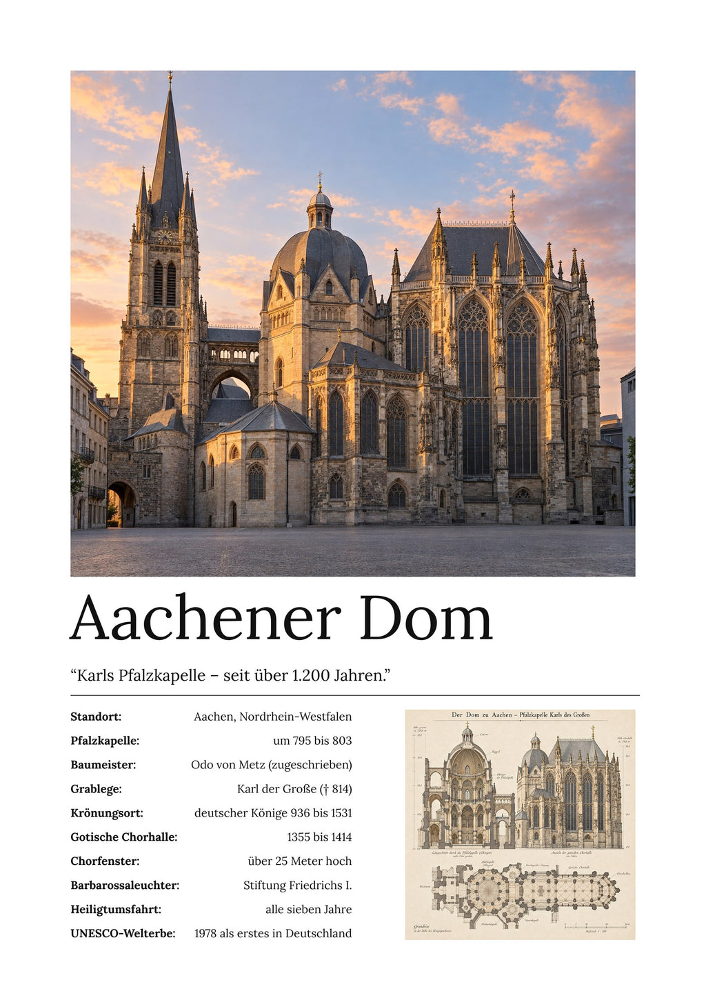 Aachener Dom Wandbild – Kunstdruck – Art Bros
