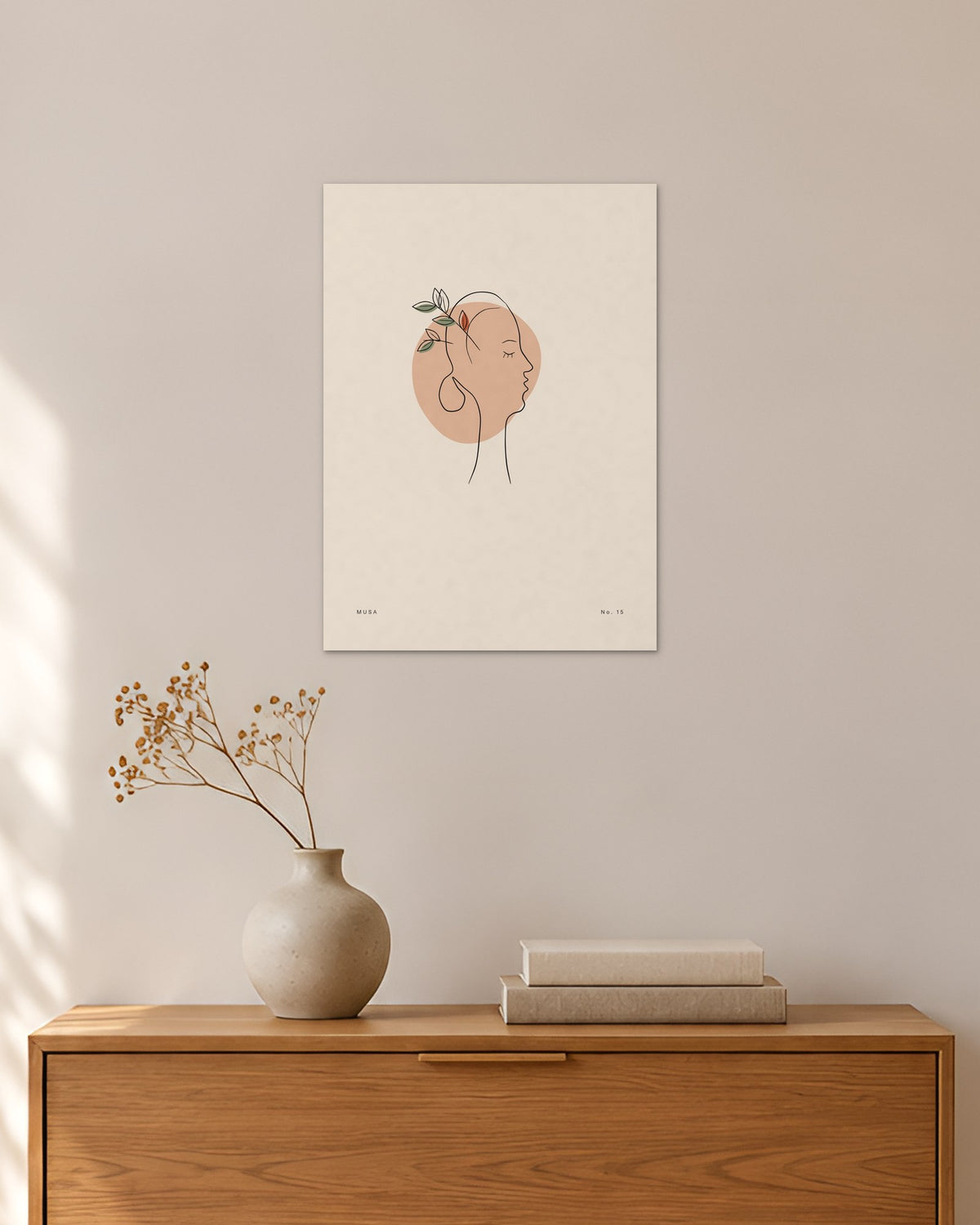 Musa No. 15 – Abstraktes Wandbild – 30 × 42 cm ohne Rahmen – Raumansicht – Art Bros