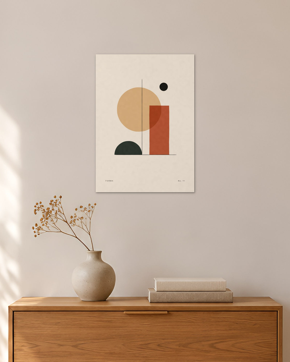Forma No. 11 – Abstraktes Wandbild – 30 × 42 cm ohne Rahmen – Raumansicht – Art Bros