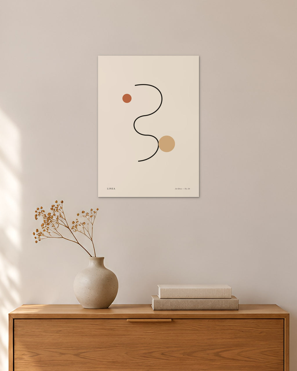 Linea No. 04 – Abstraktes Wandbild – 30 × 42 cm ohne Rahmen – Raumansicht – Art Bros