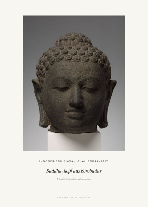 Buddha-Kopf aus Borobudur – Indonesisch (Java), Shailendra-Zeit