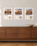 Weltwunder Bundle – 3er-Set Wandbilder – 30 × 42 cm ohne Rahmen – Raumansicht – Art Bros
