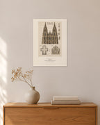 Kölner Dom Blueprint – 30 × 42 cm ohne Rahmen – Raumansicht – Art Bros