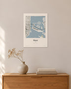Miami Stadtplan – Wandbild – 30 × 42 cm ohne Rahmen – Raumansicht – Art Bros