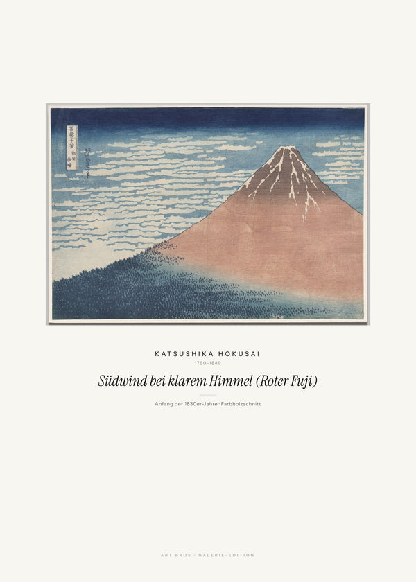 Südwind bei klarem Himmel (Roter Fuji) – Katsushika Hokusai – Kunstdruck – Art Bros