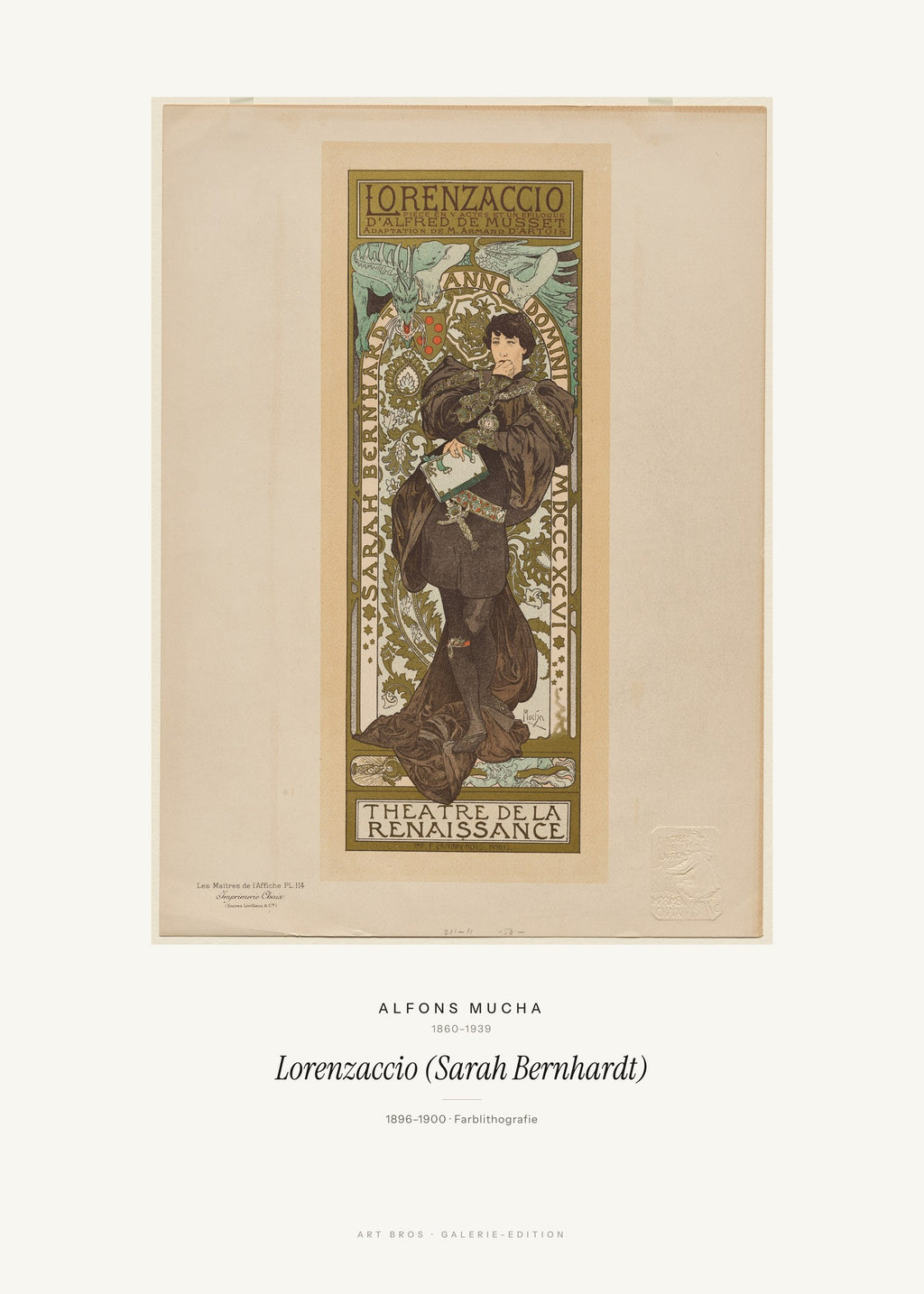 Lorenzaccio (Sarah Bernhardt) – Alfons Mucha – Kunstdruck – Art Bros