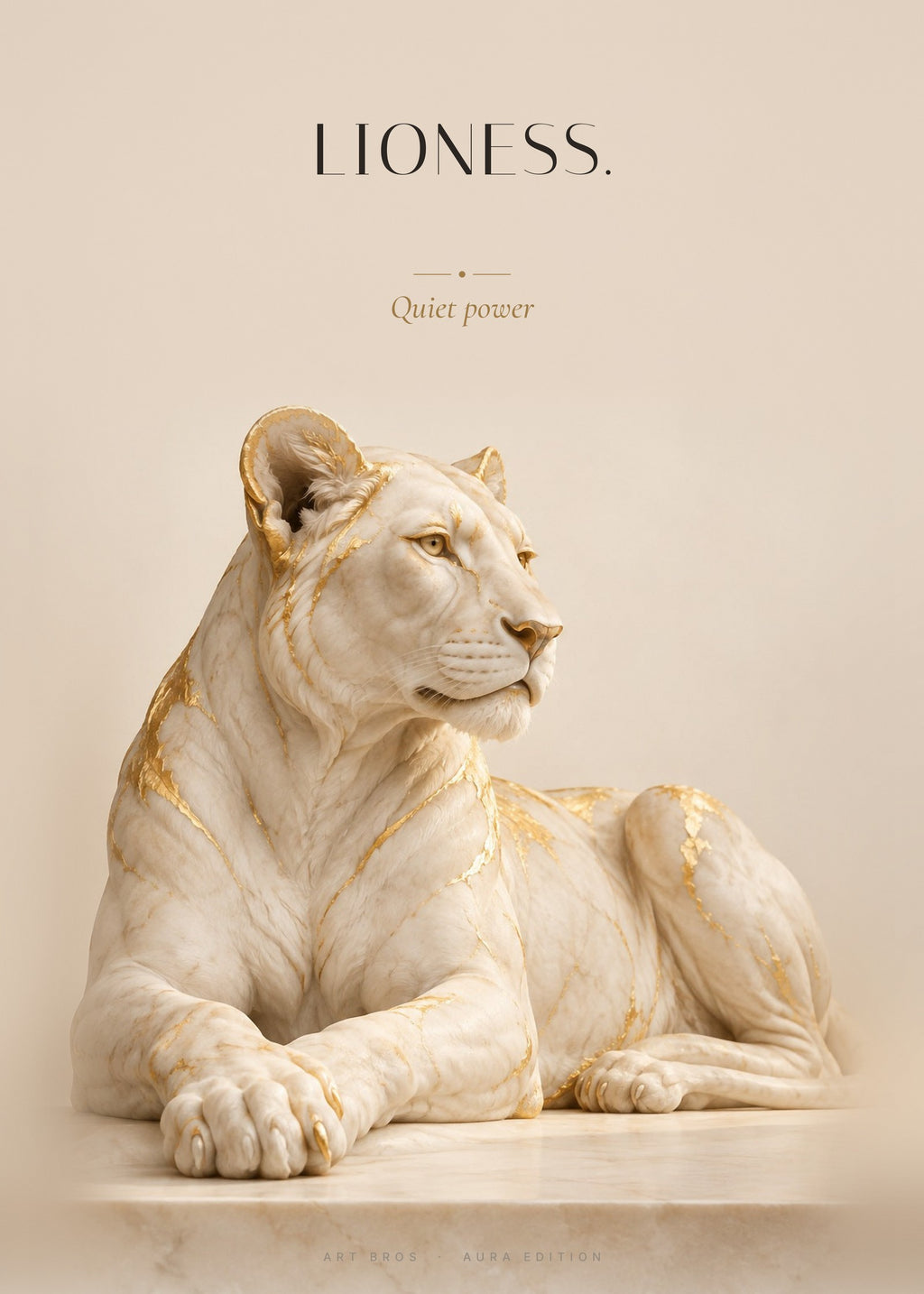 Lioness – Löwin Marmor Poster – Art Bros