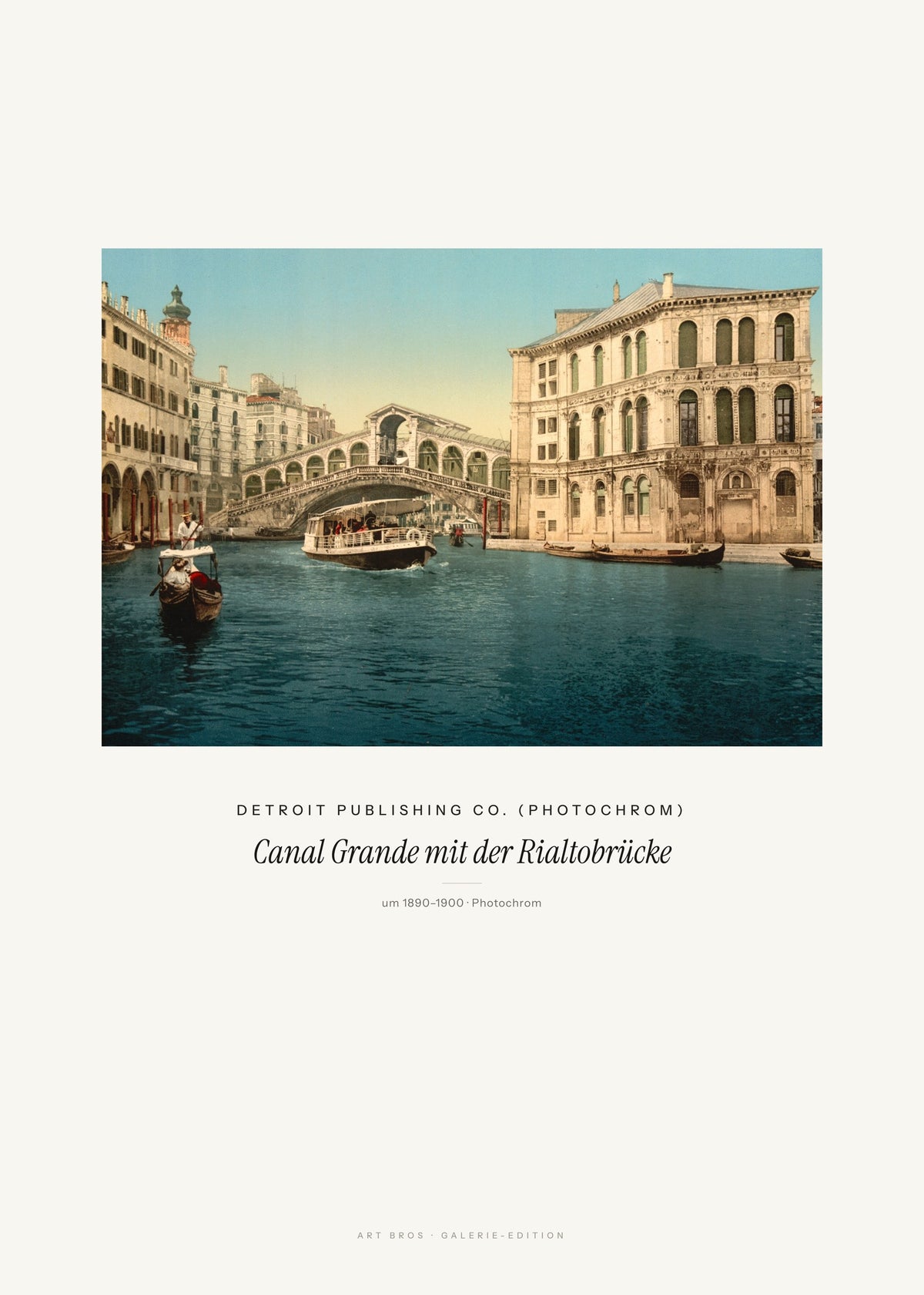 Canal Grande mit der Rialtobrücke – Detroit Publishing Co. (Photochrom) – Kunstdruck – Art Bros