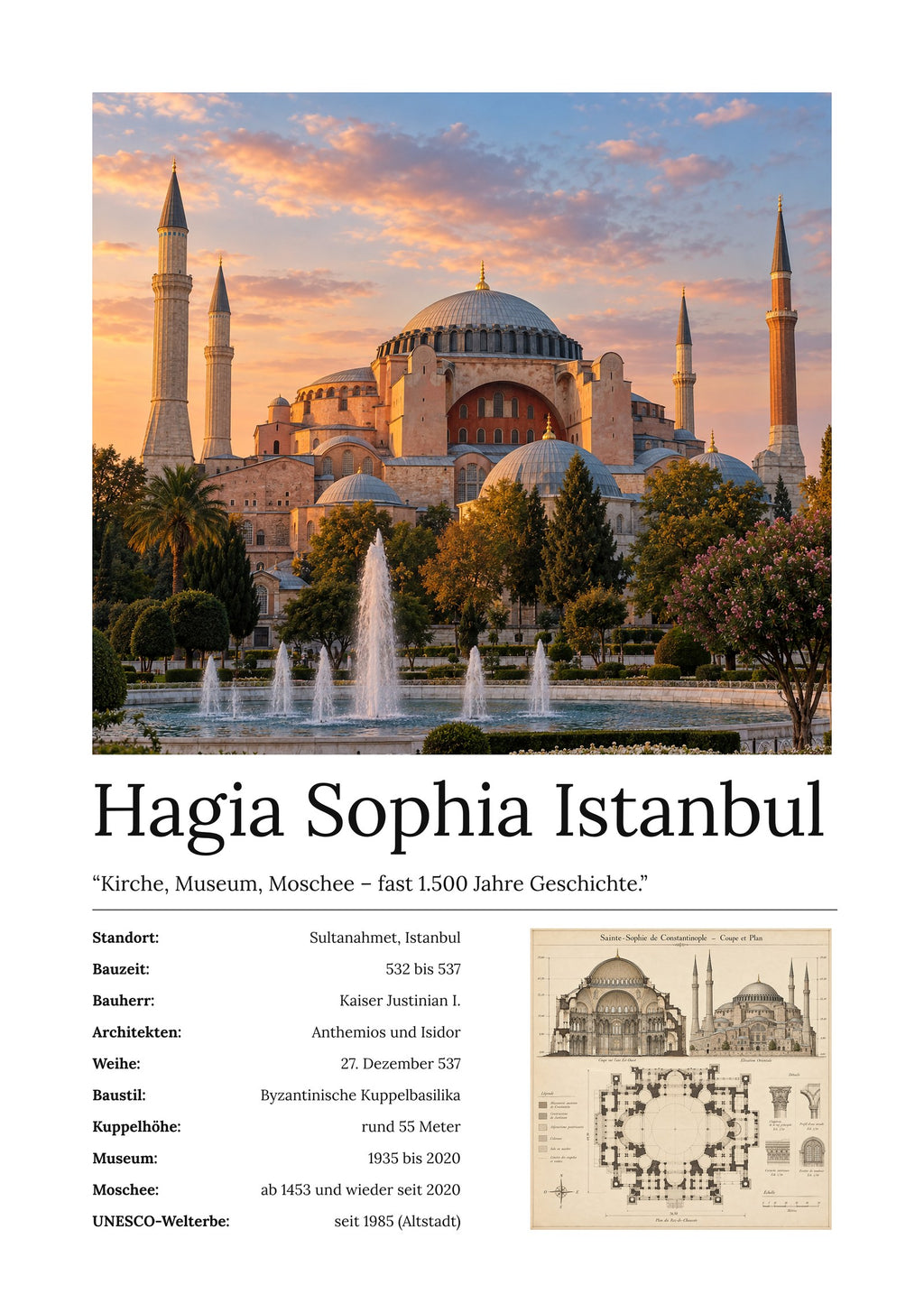Hagia Sophia Istanbul Wandbild – Kunstdruck – Art Bros