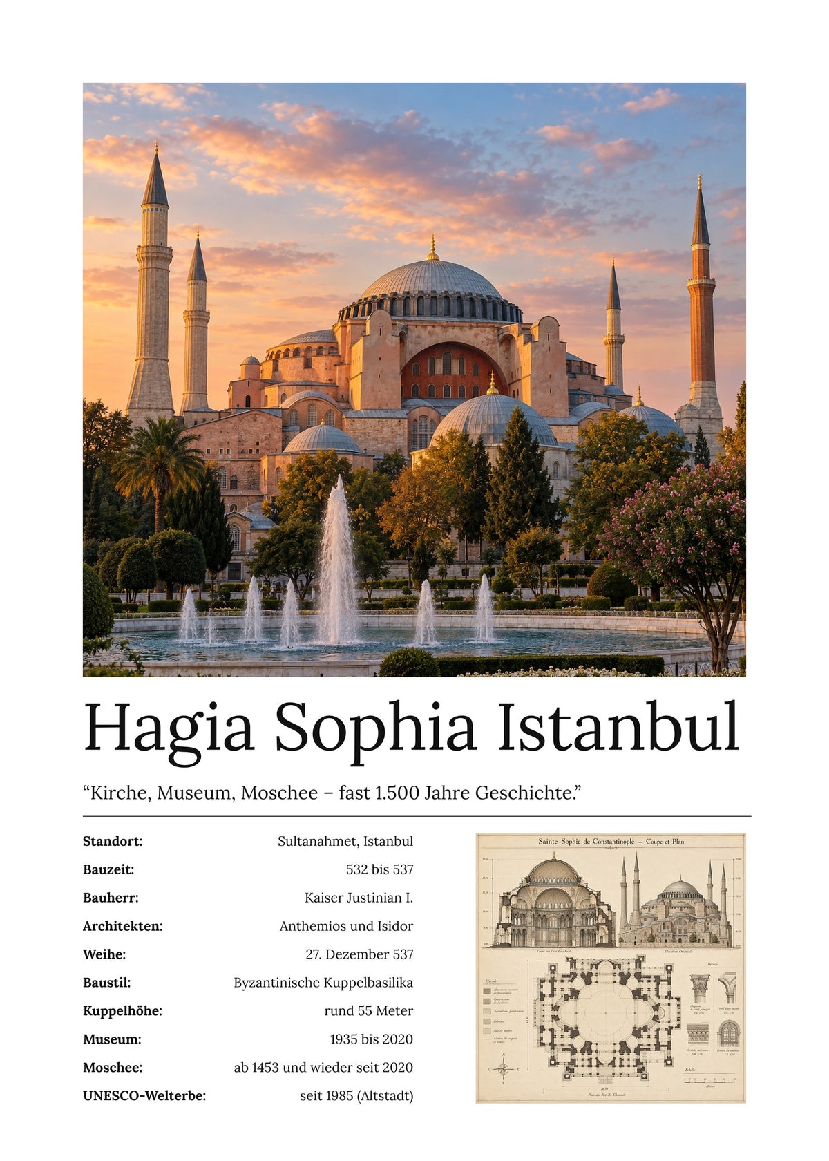 Hagia Sophia Istanbul Wandbild – Kunstdruck – Art Bros