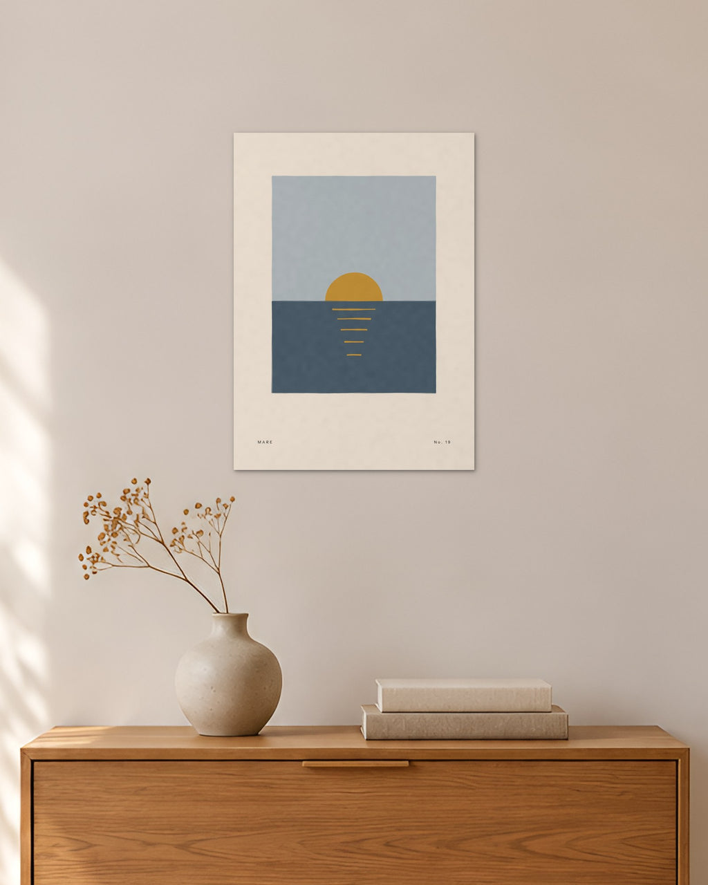 Mare No. 19 – Abstraktes Wandbild – 30 × 42 cm ohne Rahmen – Raumansicht – Art Bros
