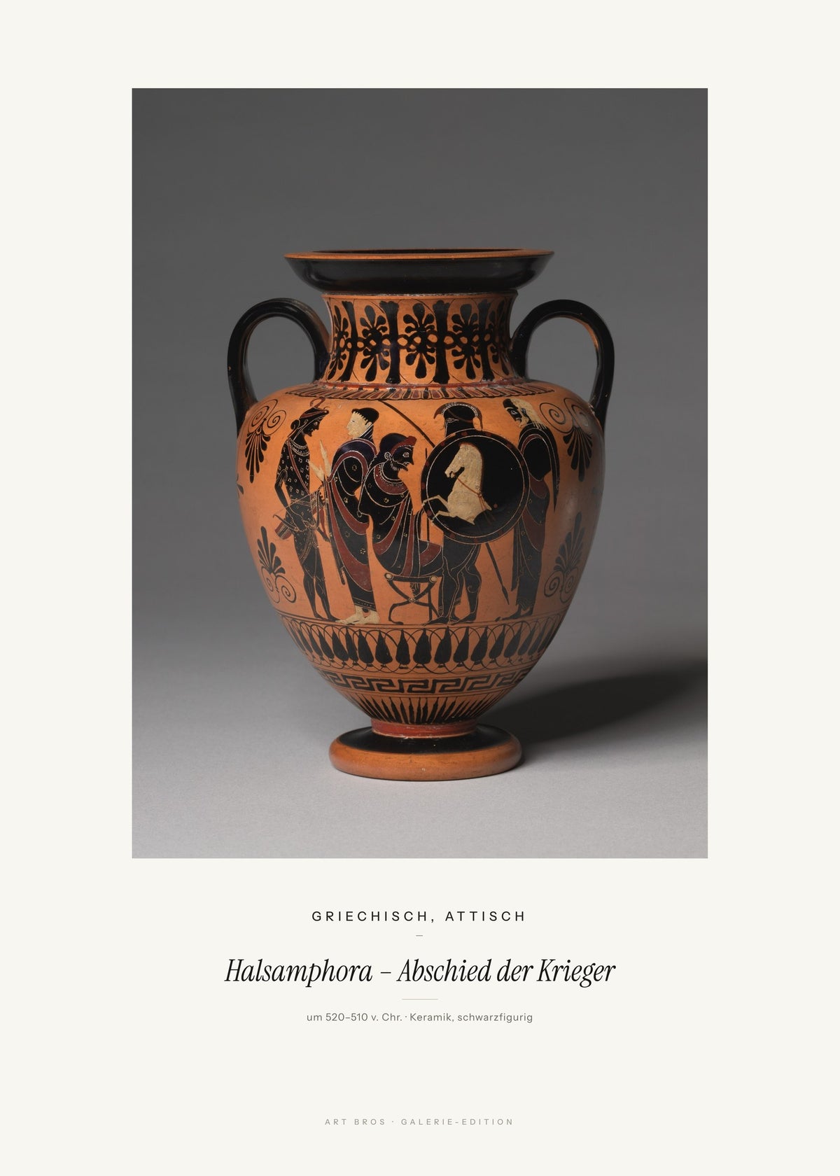 Halsamphora – Abschied der Krieger – Griechisch, attisch – Kunstdruck – Art Bros