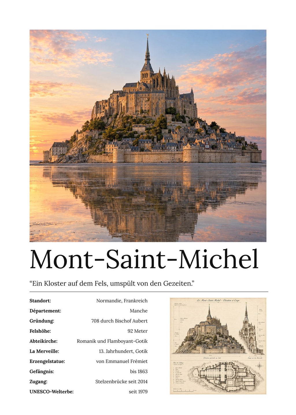 Mont-Saint-Michel Wandbild – Kunstdruck – Art Bros