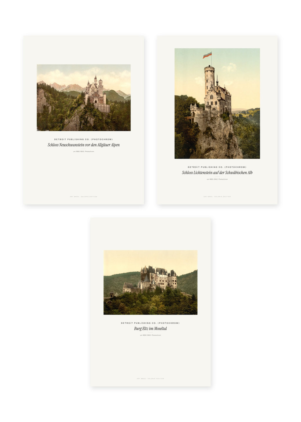 Burgen & Schlösser – 3er-Set Wandbilder – Kunstdruck – Art Bros