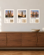 London Bundle – 3er-Set Wandbilder – 30 × 42 cm ohne Rahmen – Raumansicht – Art Bros
