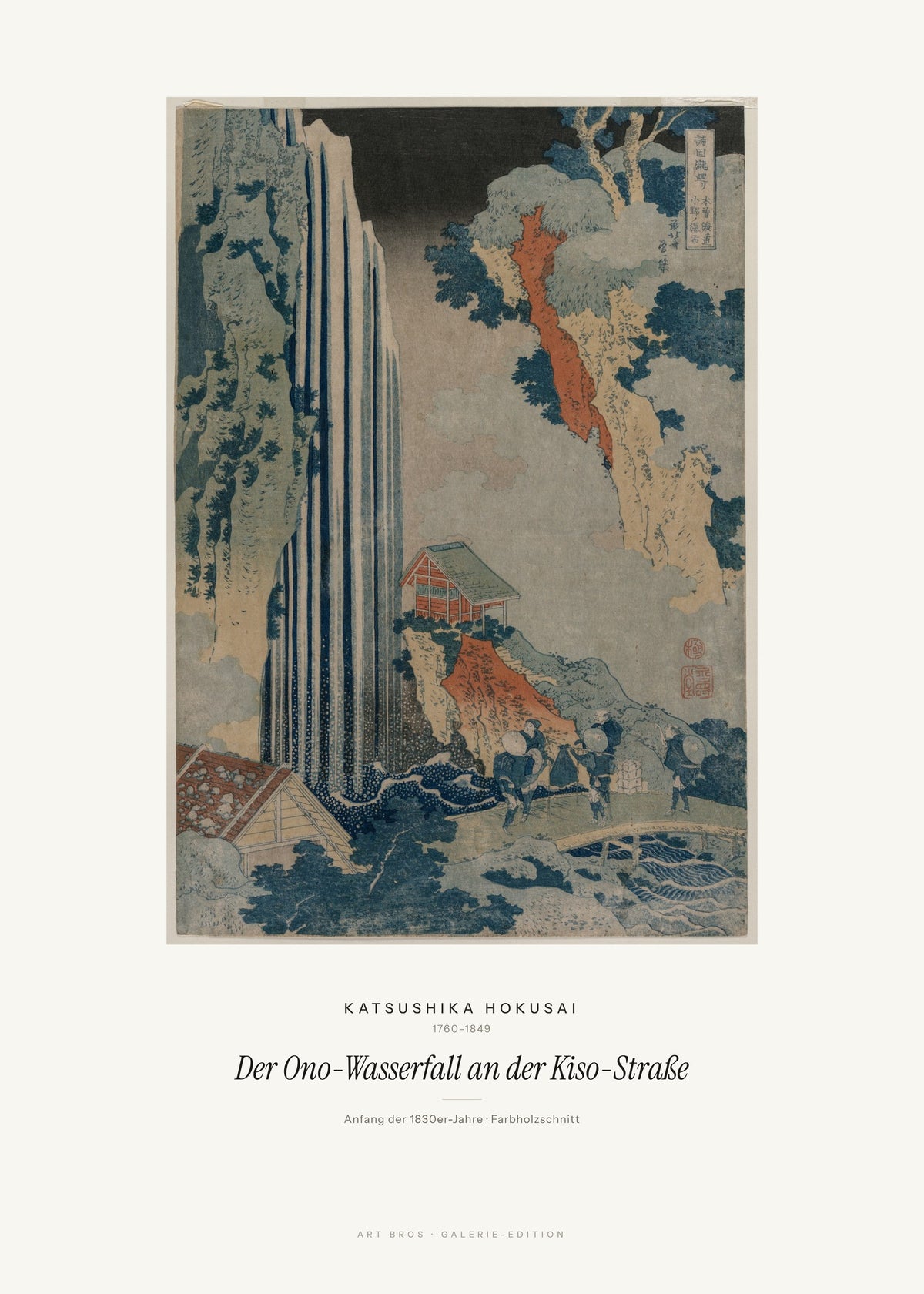 Der Ono-Wasserfall an der Kiso-Straße – Katsushika Hokusai – Kunstdruck – Art Bros