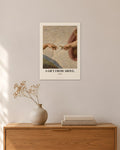 Die Erschaffung Adams – „A Gift From Above“ | Klassiker neu gedacht – 30 × 42 cm ohne Rahmen – Raumansicht – Art Bros
