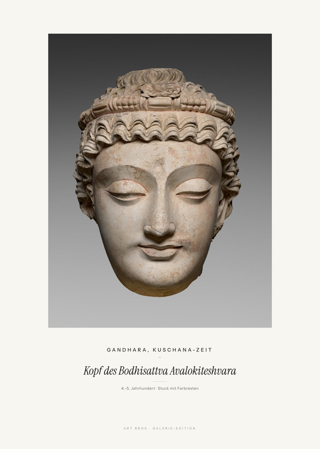 Kopf des Bodhisattva Avalokiteshvara – Gandhara, Kuschana-Zeit – Kunstdruck – Art Bros