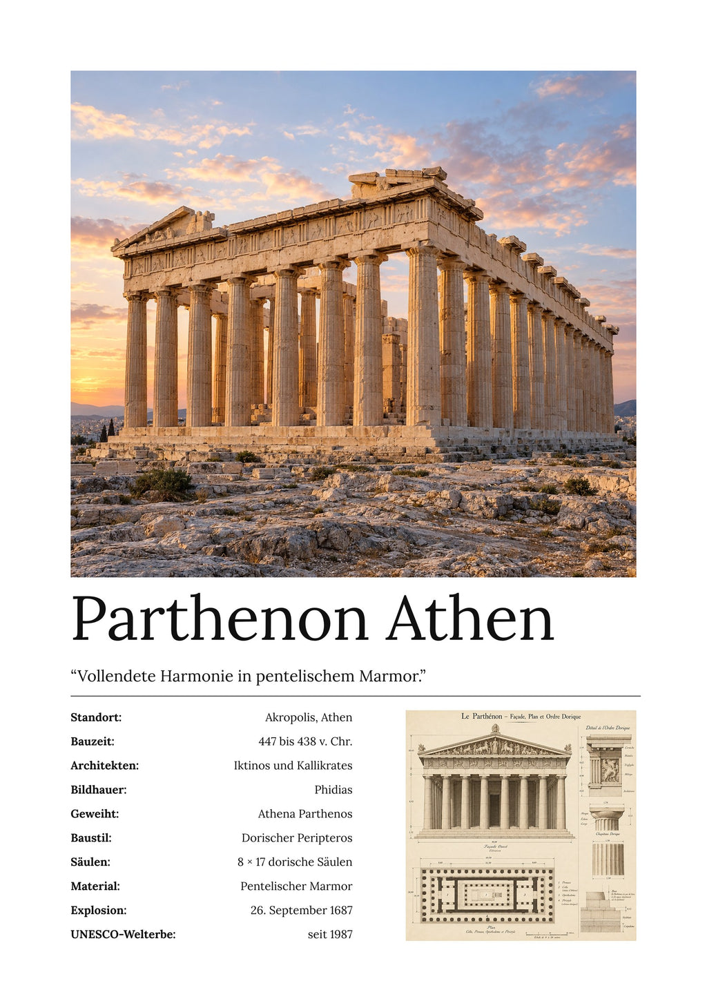 Parthenon Athen Wandbild – Kunstdruck – Art Bros