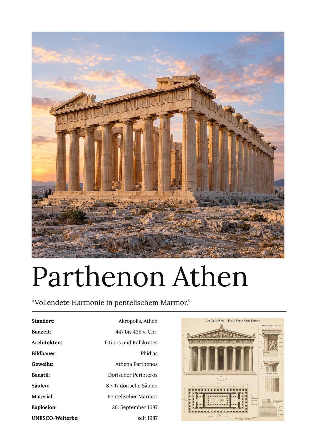 Parthenon Athen Wandbild – Kunstdruck – Art Bros
