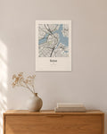 Boston Stadtplan – Wandbild – 30 × 42 cm ohne Rahmen – Raumansicht – Art Bros