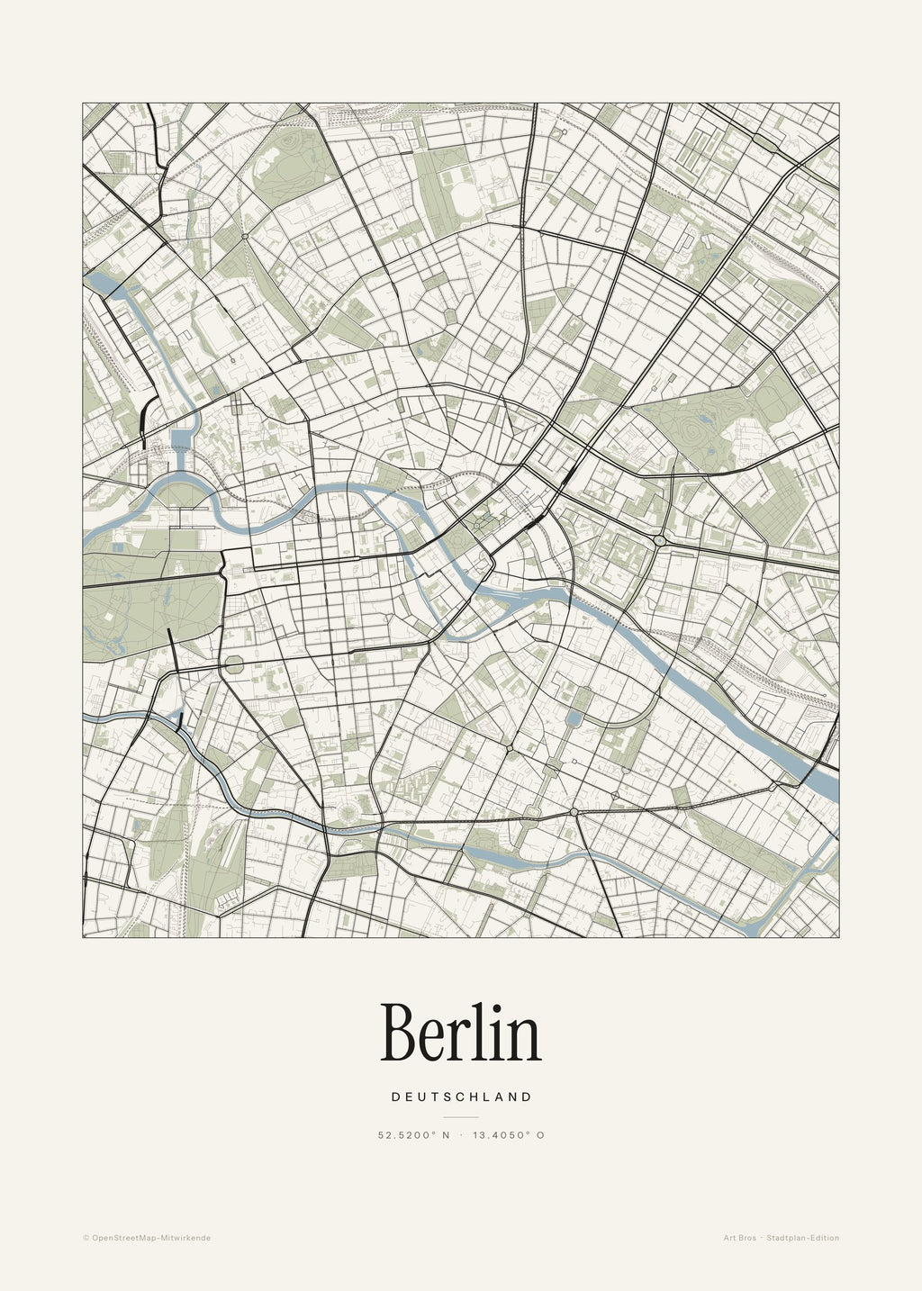 Berlin Stadtplan – Wandbild – Kunstdruck – Art Bros