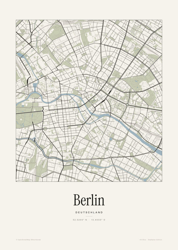 Berlin Stadtplan – Wandbild – Kunstdruck – Art Bros