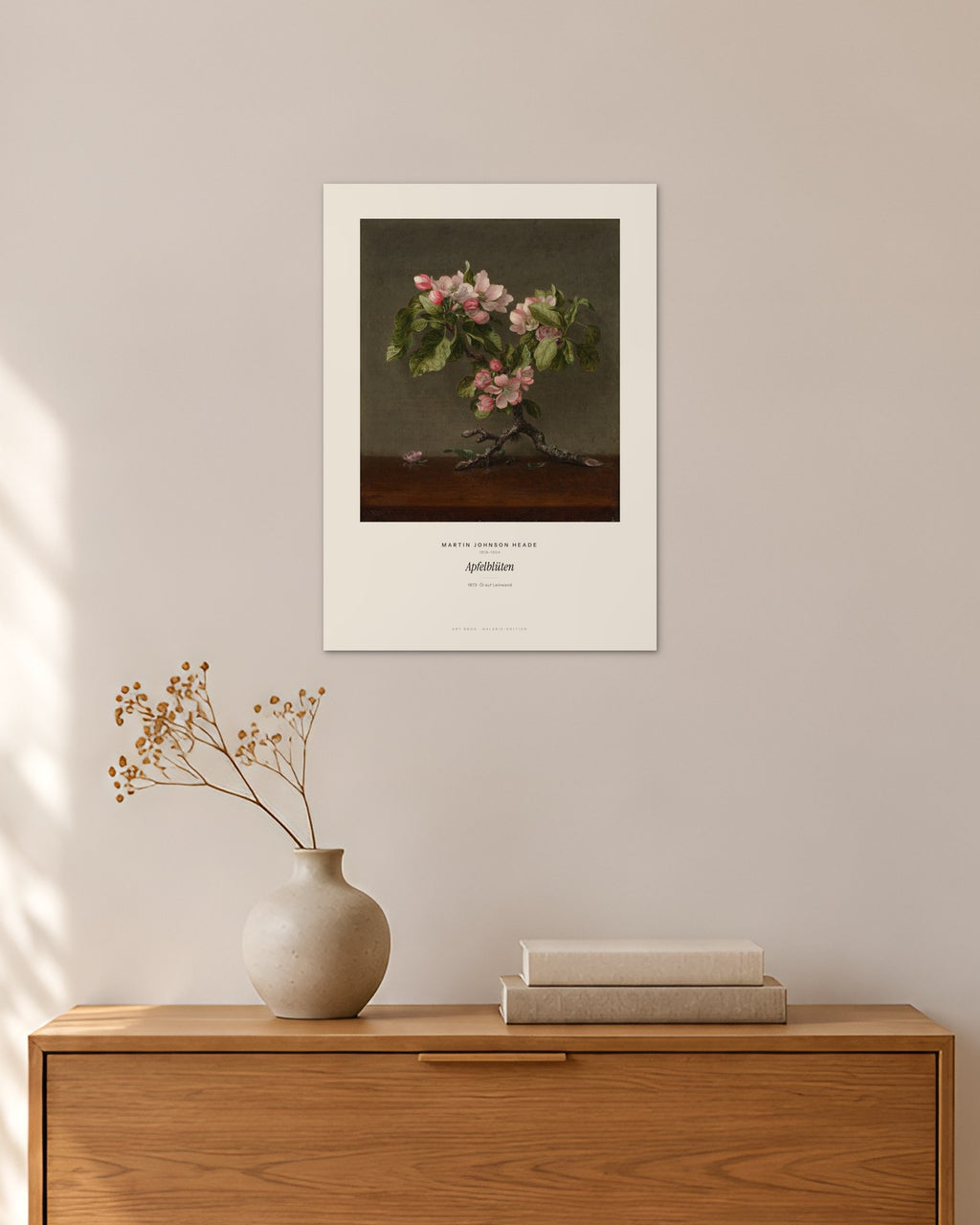 Apfelblüten – Martin Johnson Heade – 30 × 42 cm ohne Rahmen – Raumansicht – Art Bros
