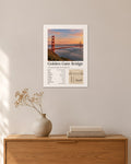 Golden Gate Bridge Wandbild – 30 × 42 cm ohne Rahmen – Raumansicht – Art Bros