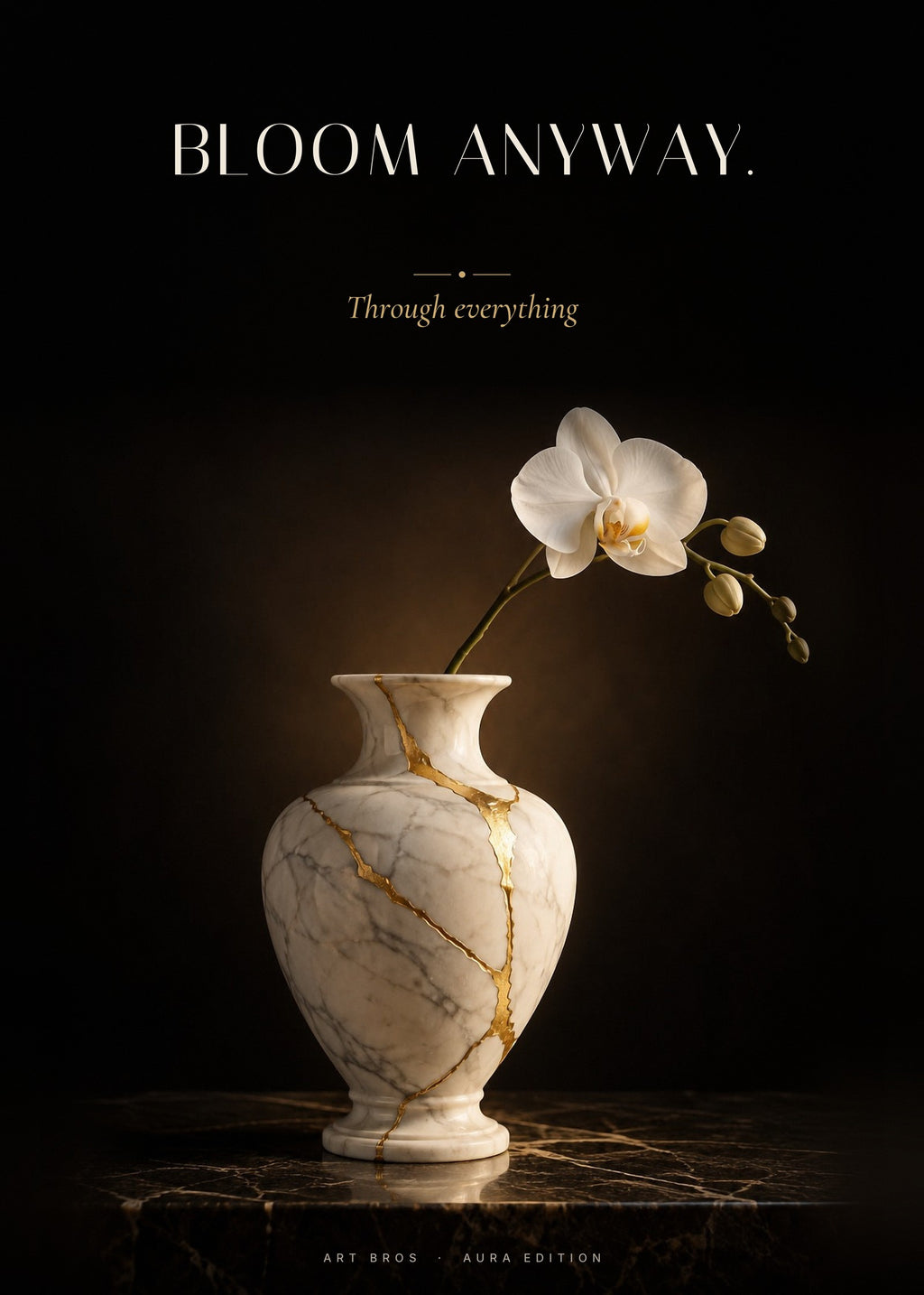 Bloom Anyway – Vase mit Orchidee Poster – Art Bros