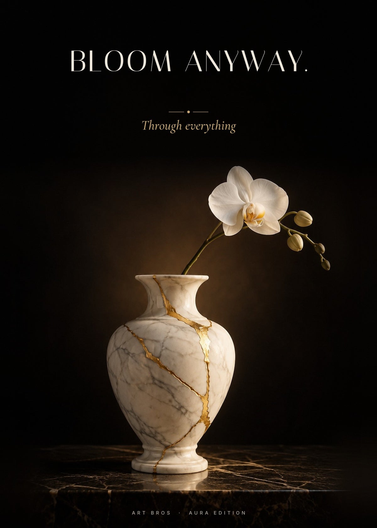 Bloom Anyway – Vase mit Orchidee Poster – Art Bros