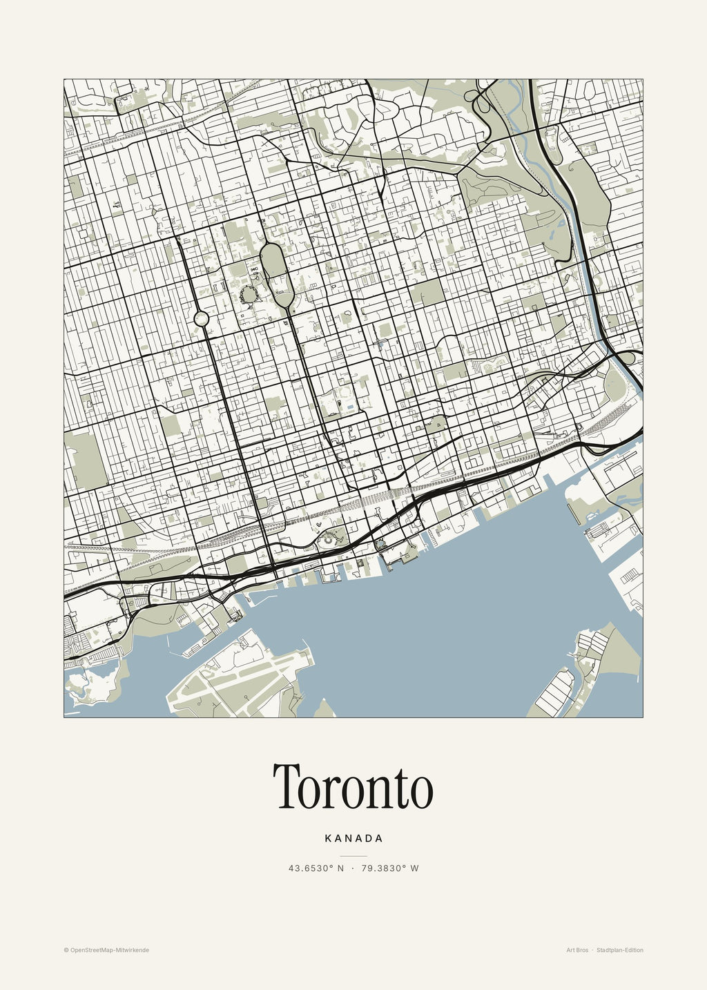 Toronto Stadtplan – Wandbild – Art Bros