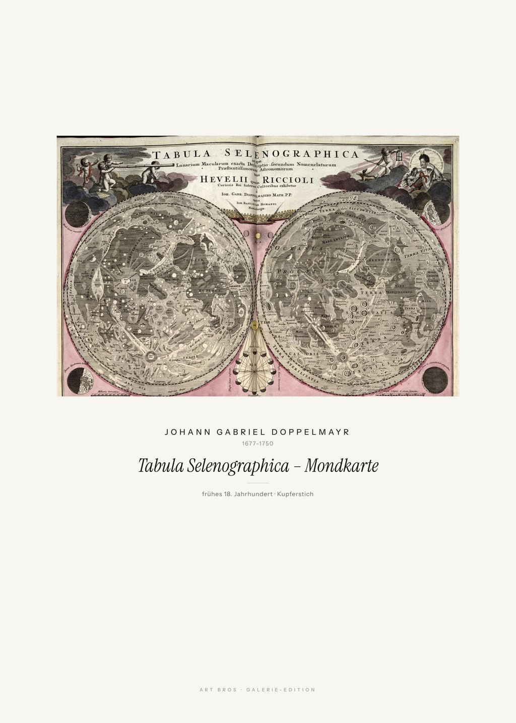 Tabula Selenographica – Mondkarte – Johann Gabriel Doppelmayr – Kunstdruck – Art Bros