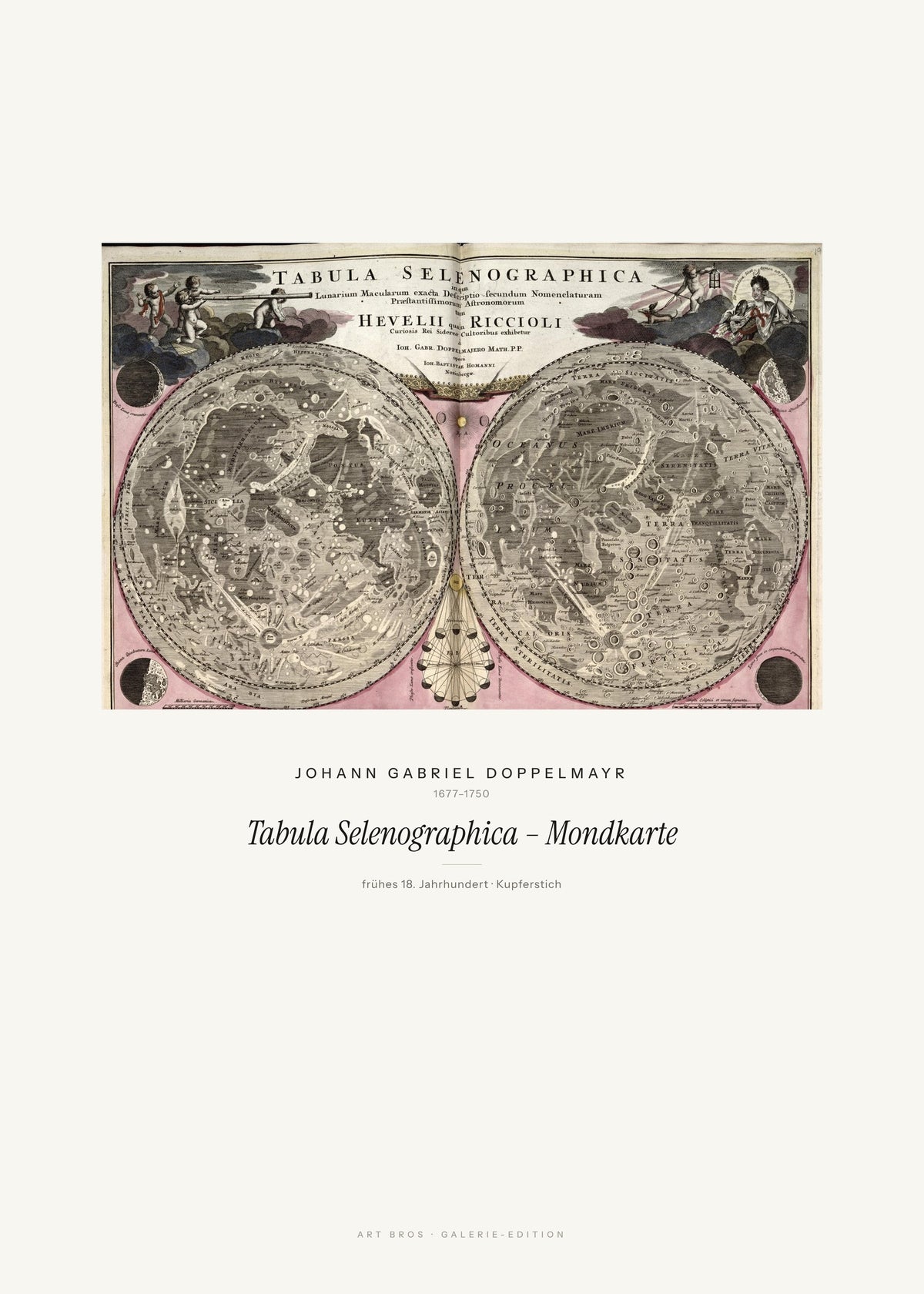 Tabula Selenographica – Mondkarte – Johann Gabriel Doppelmayr – Kunstdruck – Art Bros