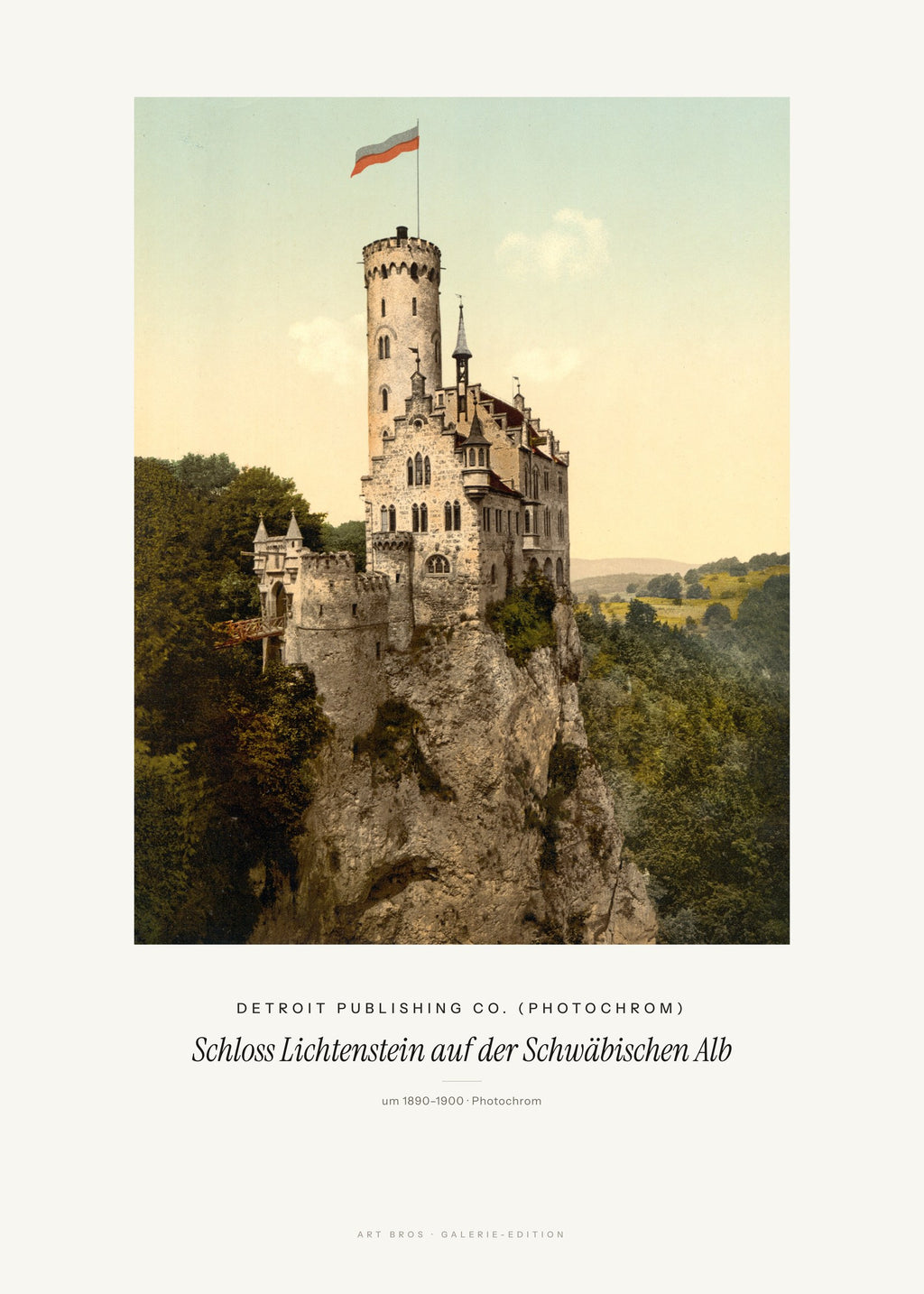 Schloss Lichtenstein auf der Schwäbischen Alb – Detroit Publishing Co. (Photochrom) – Kunstdruck – Art Bros