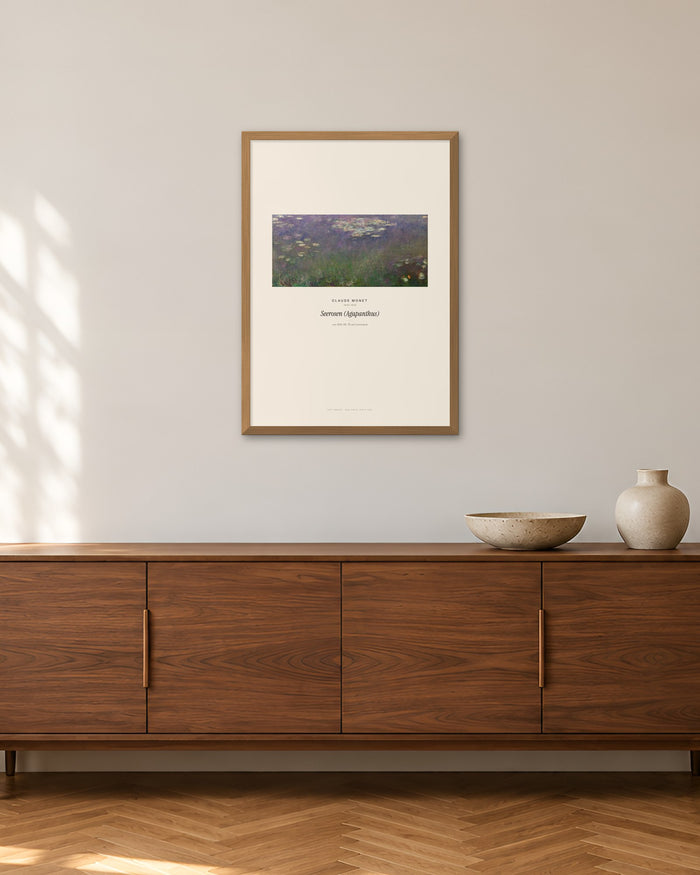 Seerosen (Agapanthus) – Claude Monet – 50 × 70 cm im Holzrahmen – Raumansicht – Art Bros
