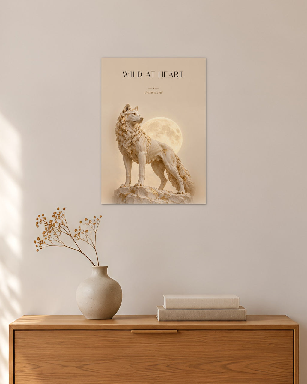 Wild at Heart – Wölfin Poster – 30 × 42 cm ohne Rahmen – Raumansicht – Art Bros